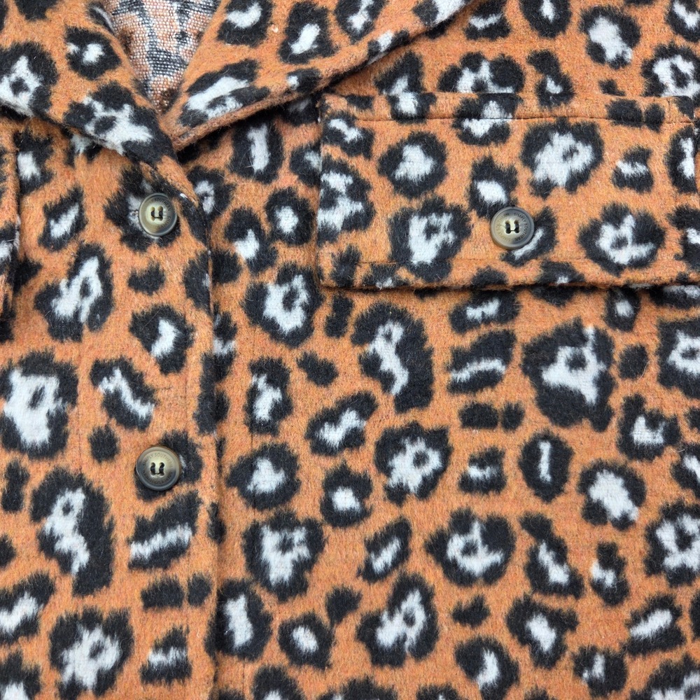 Simply Southern Women 2X Leopard Animal Print Fleece Shacket Button Shirt Jacket - Picture 8 of 12